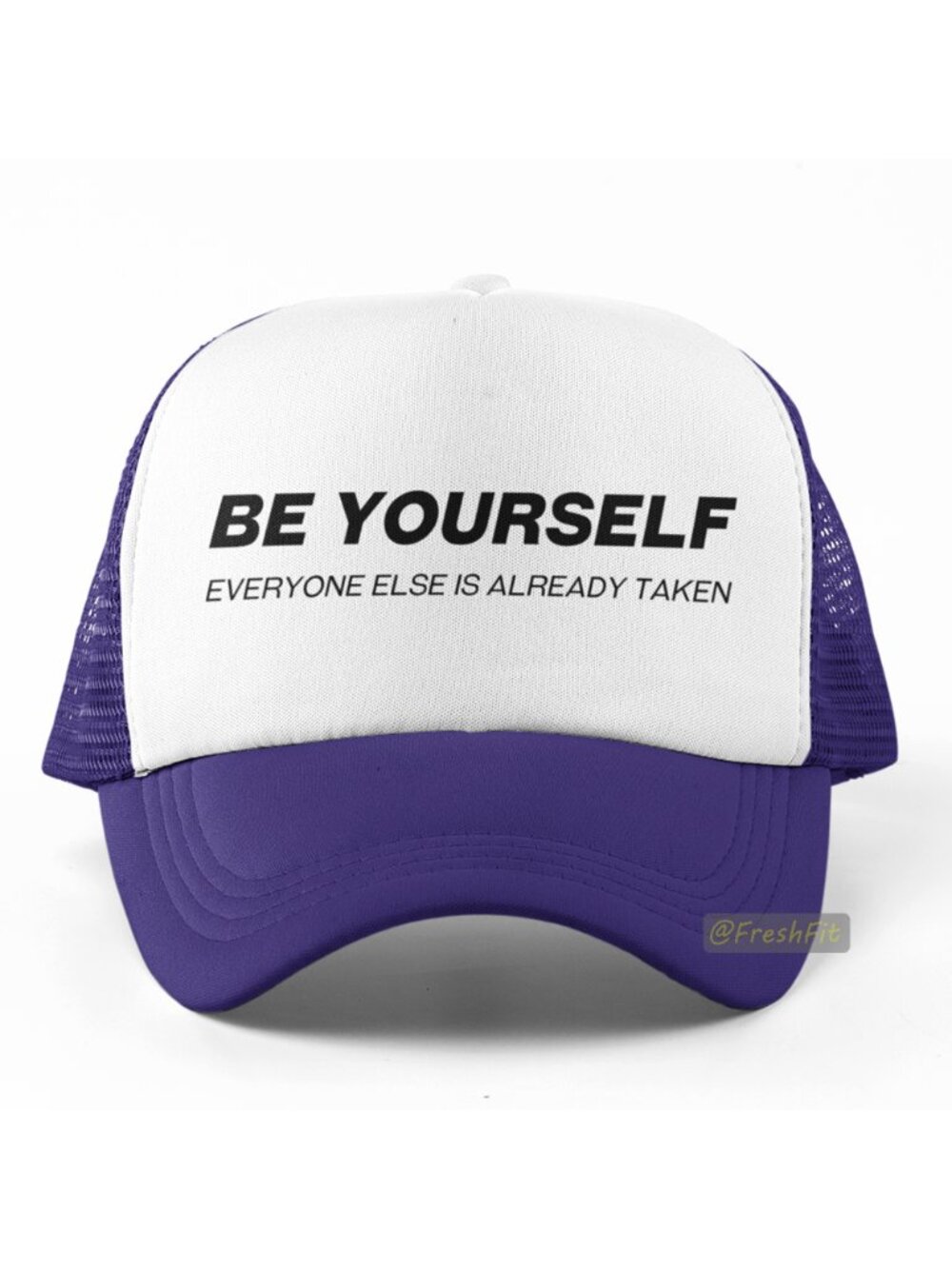 🆕Be Yourself Everyone Is Taken Foam Trucker Hat Mesh Snapback Cap Purple/White